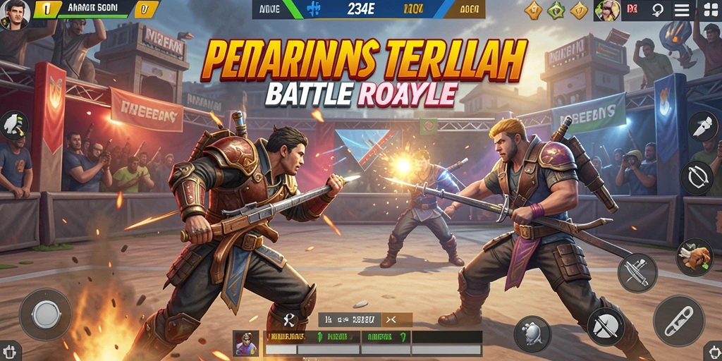 Tampilan mendebarkan dari gameplay 234E di arena Battle Royale.