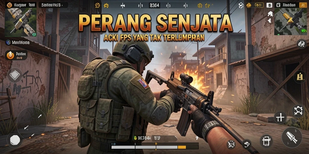 Screenshot dari gameplay seru 8364 dengan aksi tembak-menembak intens.