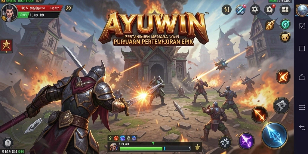 Tampilan menarik dari gameplay <strong>AYUWIN</strong> dalam Tower Defense.