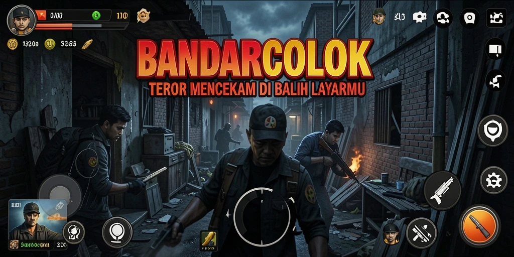 Tampilan gameplay mencekam dari BANDARCOLOK dengan suasana horor yang kuat.