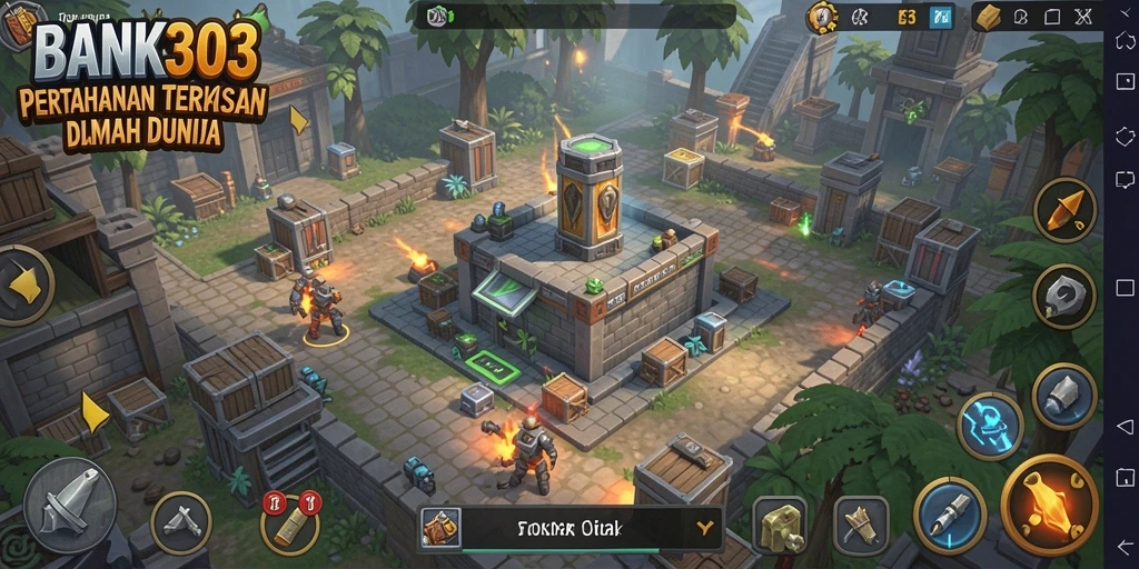 Tampilan gameplay seru BANK303 yang menantang di kategori Tower Defense.