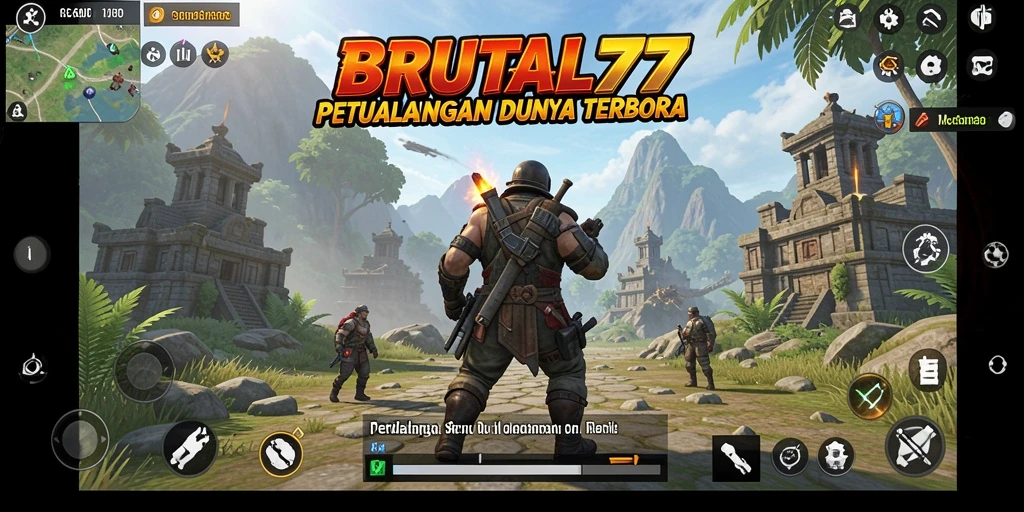 Tangkapan layar <strong>BRUTAL77</strong> menunjukkan aksi eksplorasi mendebarkan dalam dunia terbuka.