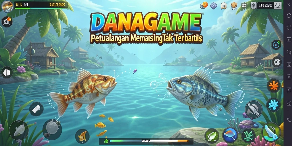 Tampilan gameplay yang seru dalam memancing di DANAGAME.