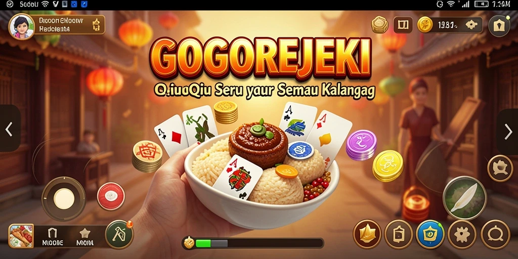 Screenshot gameplay GOGOREJEKI yang menunjukkan serunya bermain QiuQiu.
