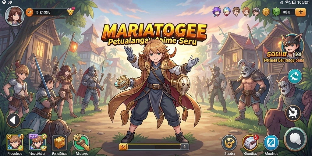 Screenshot gameplay MARIATOGEL menampilkan aksi seru karakter Anime.