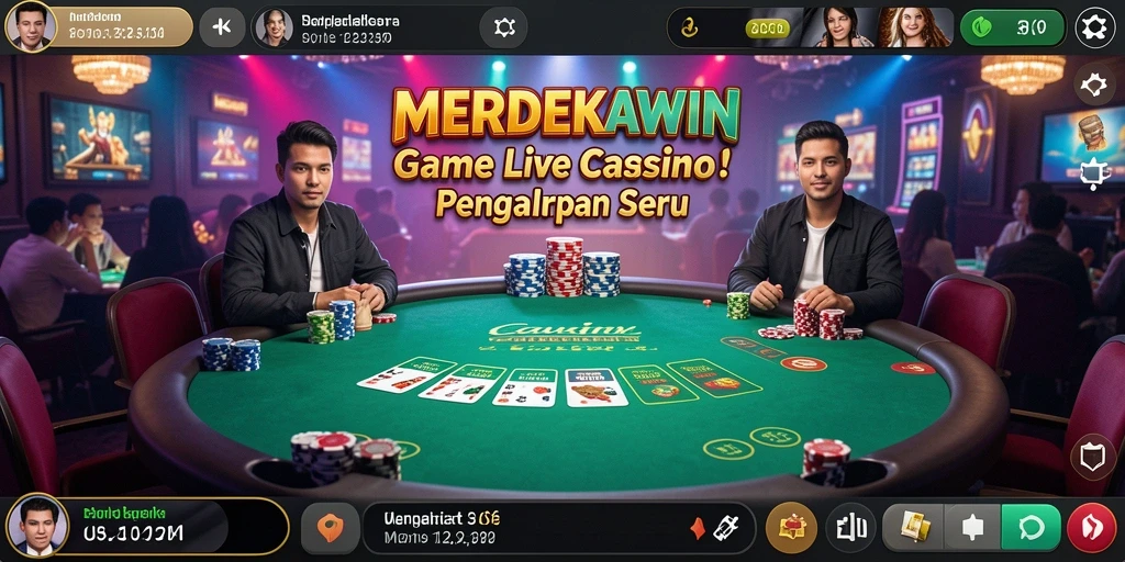 Tampilan menarik dari gameplay Live Casino MERDEKAWIN.