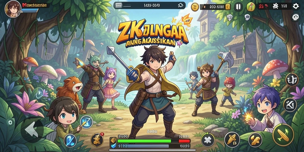 Tampilan gameplay ZK6 yang penuh warna dan mendebarkan.